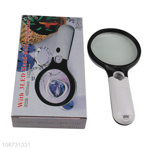 Online wholesale 3led magnifier magnifying glass for seniors reading