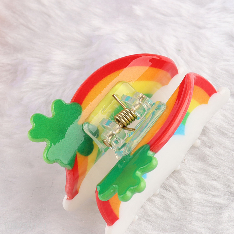 Hot selling rainbow shape hair claw clips acrylic hair accessories