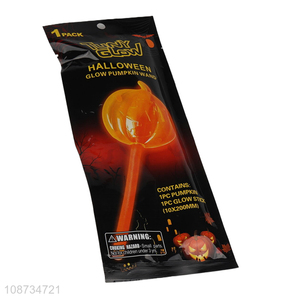Hot selling halloween party decoration glowing pumpkin wand wholesale