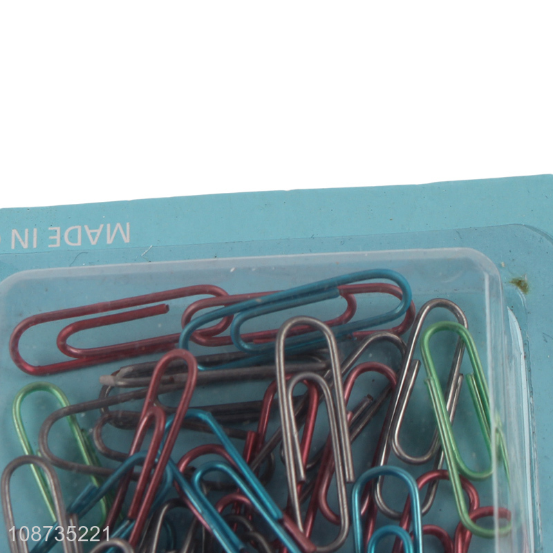 Good quality colorful coated paper clips office paper clamps