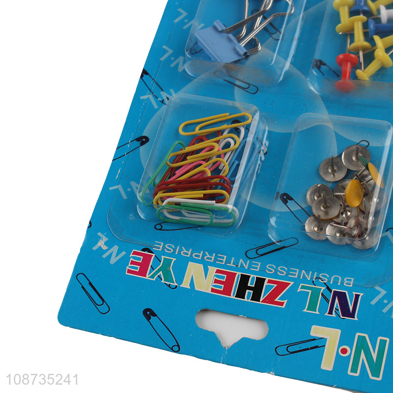 Wholesale office clips set with binder clips, thumbtacks & paper clips