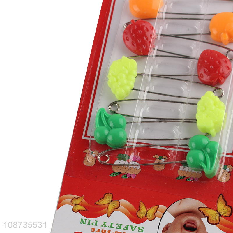 High quality 8 pieces plastic head safety pins baby nappy pins