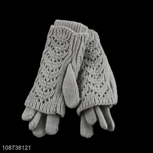 New product women winter touchscreen gloves girls knitted gloves