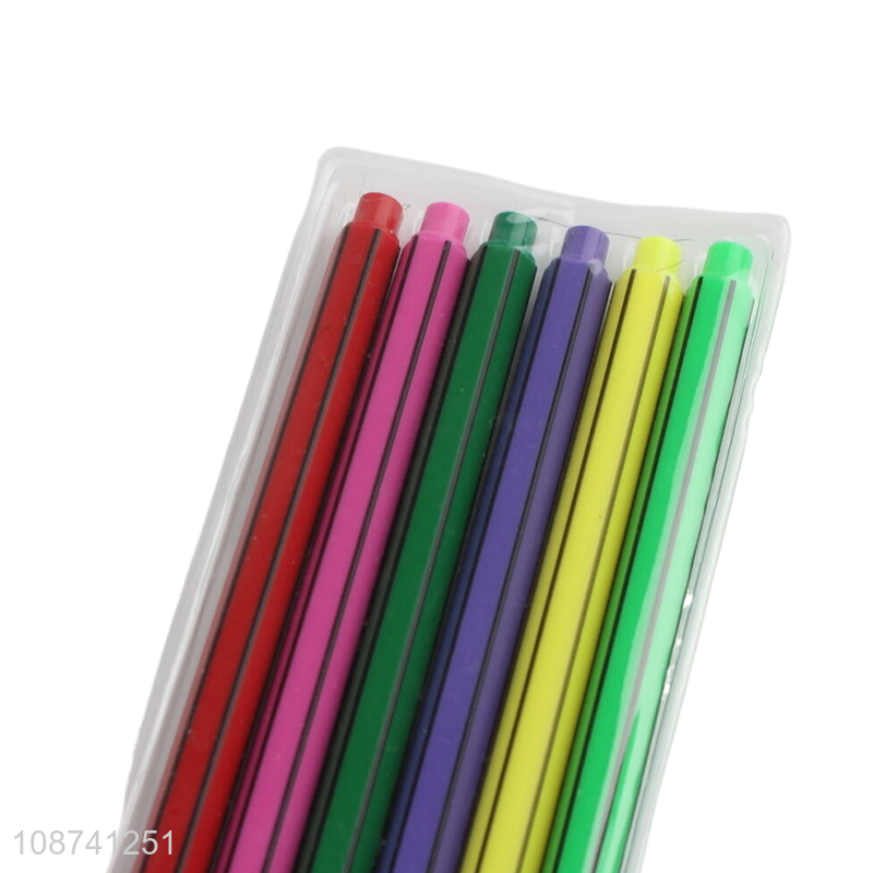 Good quality 6 colors plastic water color pens for journaling drawing