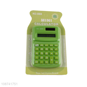 Good sale green plastic school office portable mini <em>calculator</em>