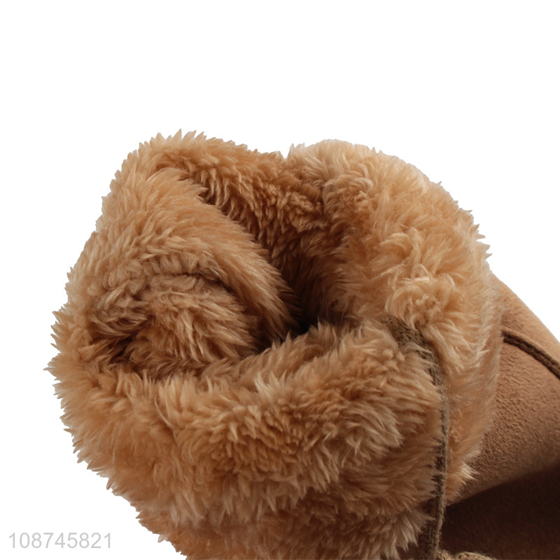 Good quality winter warm windproof suede fabric gloves for women girls
