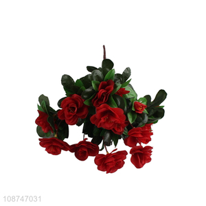 Wholesale 7 branch 21 head artificial azalea flower fake bouquet for decor