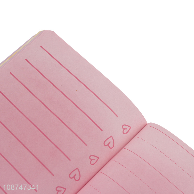 Top selling cartoon pink hardcover book appointment book diary book for sale
