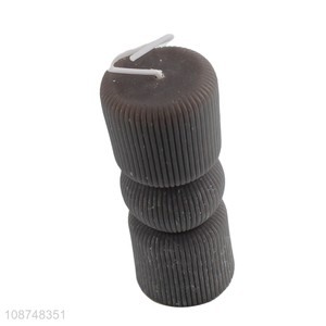 Hot selling ribbed pillar candle scented candle aesthetic candle