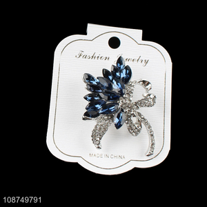 New design flower brooch pin rhinestone bouquet brooch for women girls