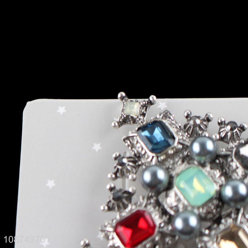 Factory price baroque cross brooch pin vintage pearl alloy brooch pin