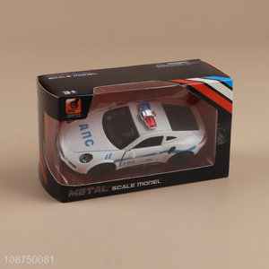 Online wholesale alloy police car toy pull-back vehicle toy