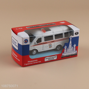 Good quality alloy minibus police car toy for boys girls