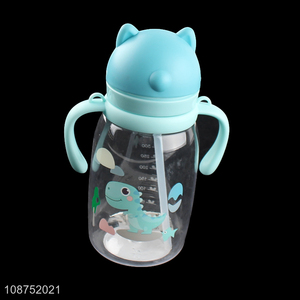 Good quality 550ml kids toddlers water bottle with <em>straw</em> & double handles