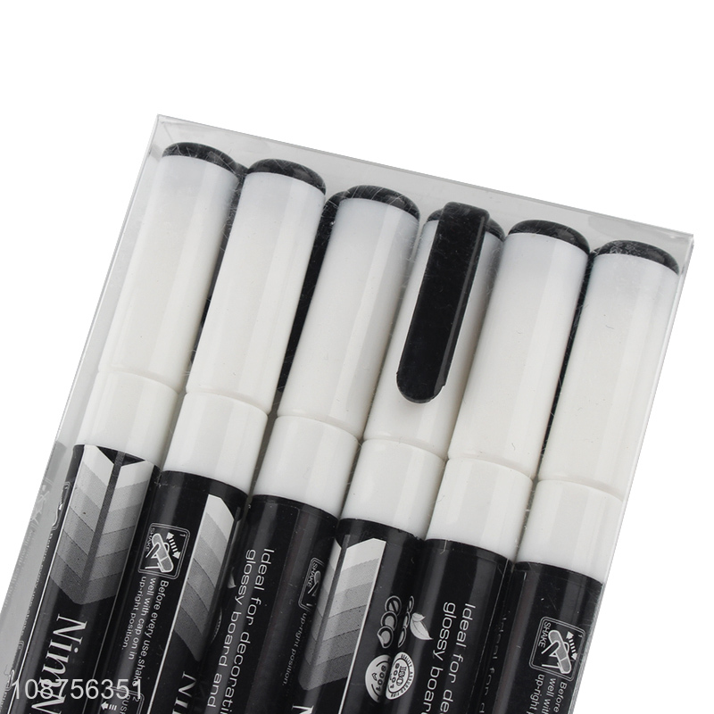 High quality 6 pieces white chalk marker pens whiteboard markers