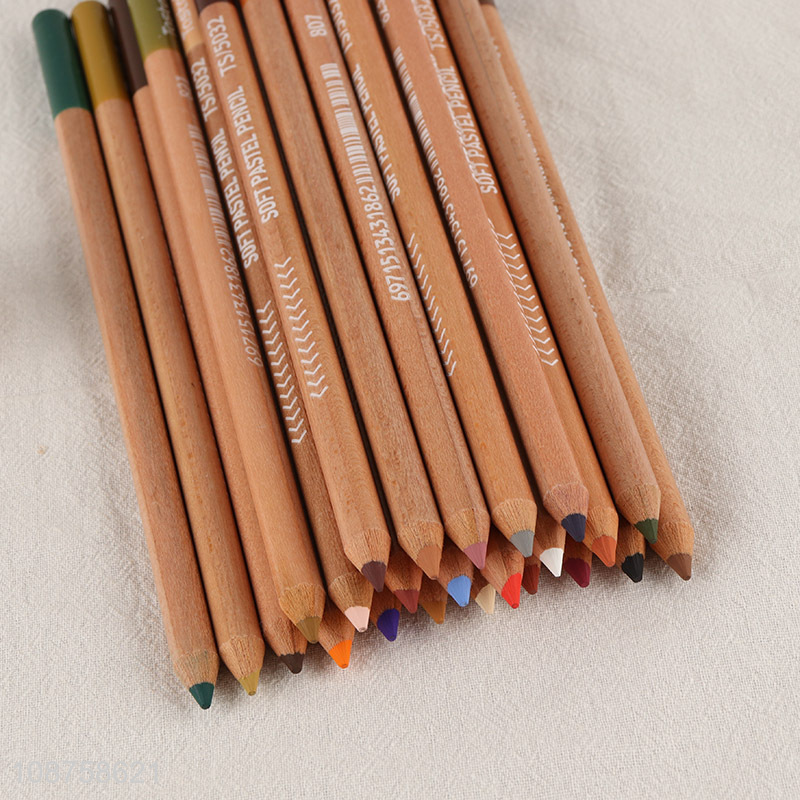 China supplier 24 colors soft pastel pencils kids adults drawing pencils