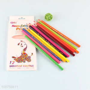 Factory supply 12-color water soluble long lasting drawing color pencils