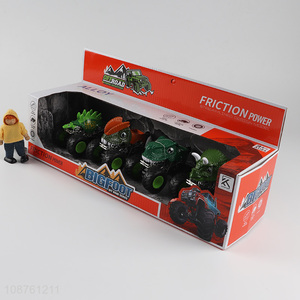 Wholesale friction powered big foot dinosaur truck toy for kids boys