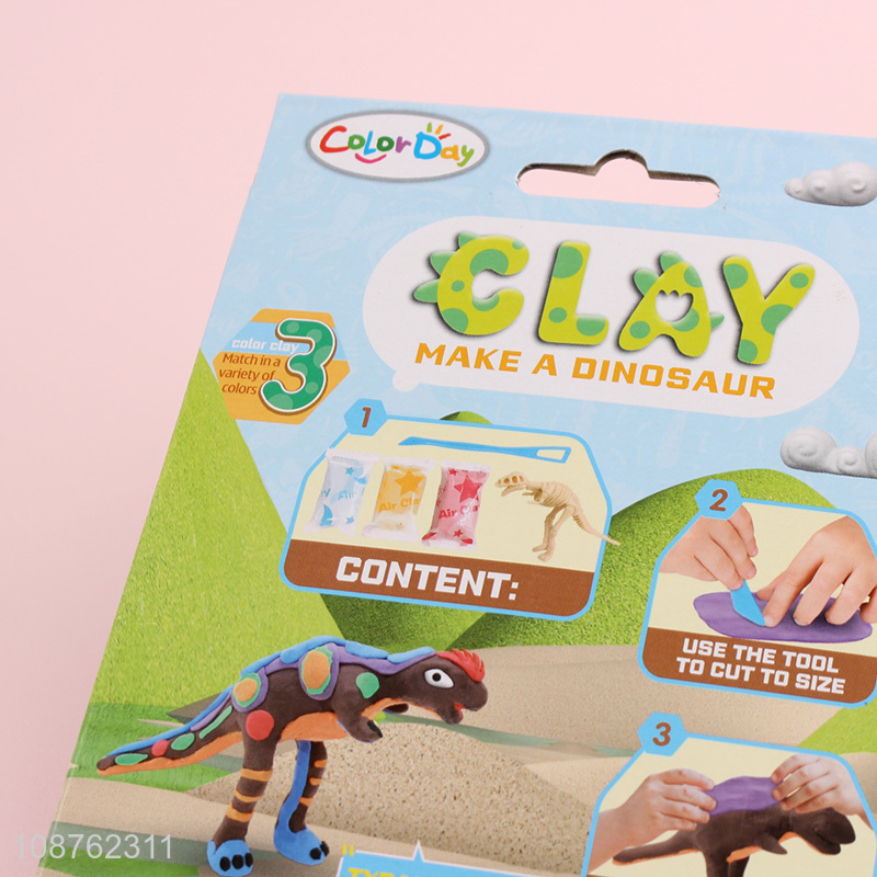 New product dinosaur arts & crafts air dry modeling clay for kids