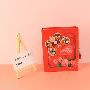 Hot selling butterfly printed notebook with lock