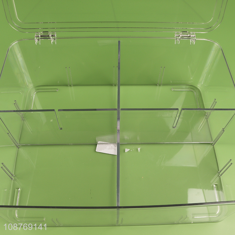 Good quality 4-compartment plastic refrigerator organizer bins