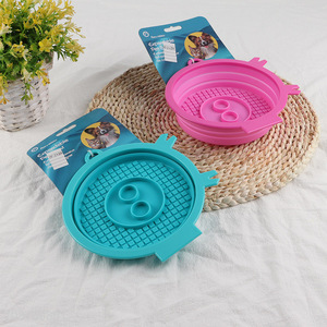 New product round collapsible silicone pet <em>bowl</em>