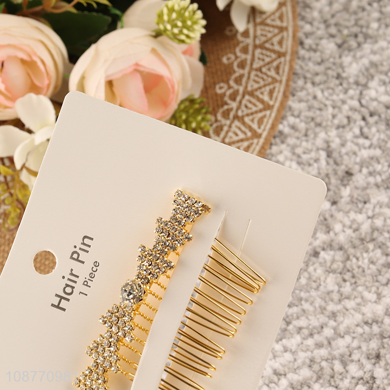 Hot selling crystal hair side comb for women girls