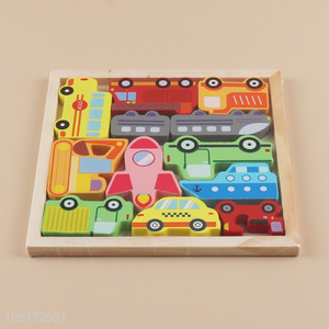 Best selling traffic series wooden puzzle toys