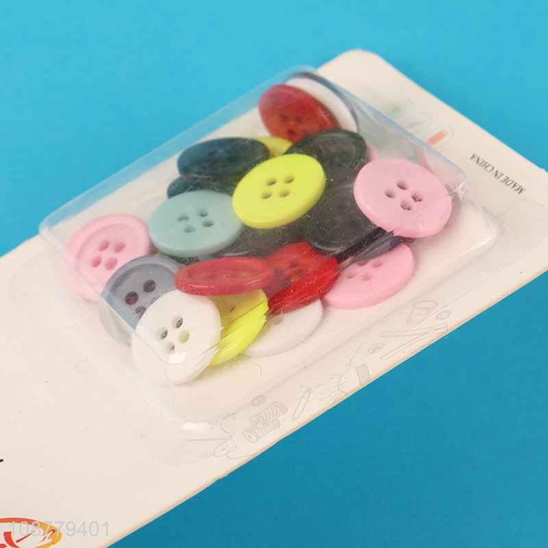 High quality round mixed color 4-hole resin buttons
