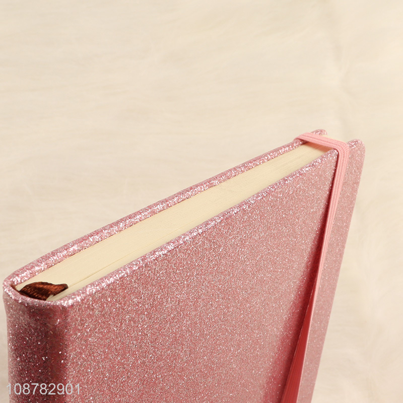 New arrival glitter notebook pu leather cover notebook