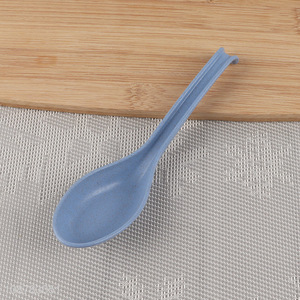 Factory supply colorful reusable wheat <em>straw</em> spoon