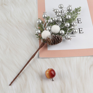 New arrival artificial Christmas pine picks with pinecones