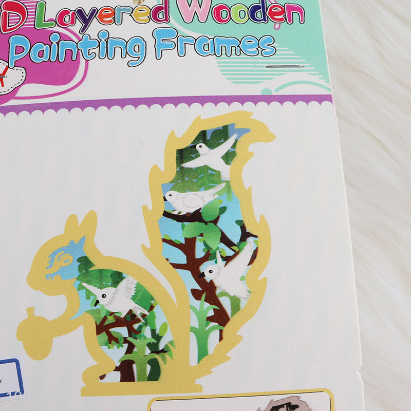 Wholesale 3D Cutting Wooden Squirrel Craft Painting Kit For Kids