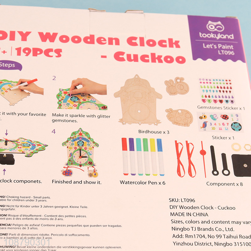 Latest products children diy wooden clock toys