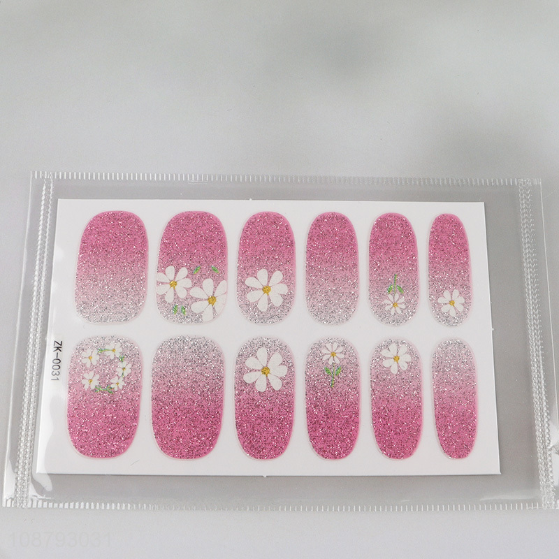 Wholesale self adhesive double ended nail stickers