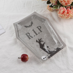 New product 6pcs tombstone <em>paper</em> plates for Halloween party