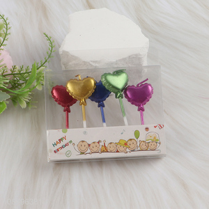 New arrival 5pcs heart shaped birthday cake candles