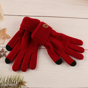 China imports women men winter knit gloves for cycling