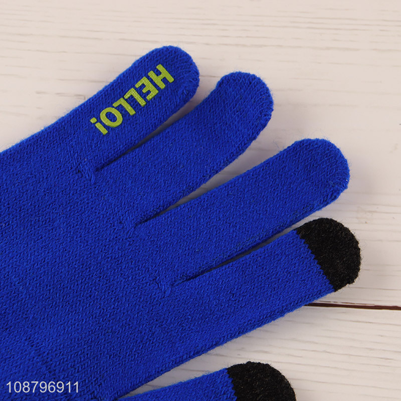 High quality full finger winter knit gloves for adults