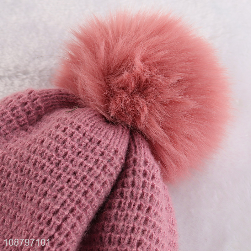 Good quality women's winter hat thermal cuffed beanie cap