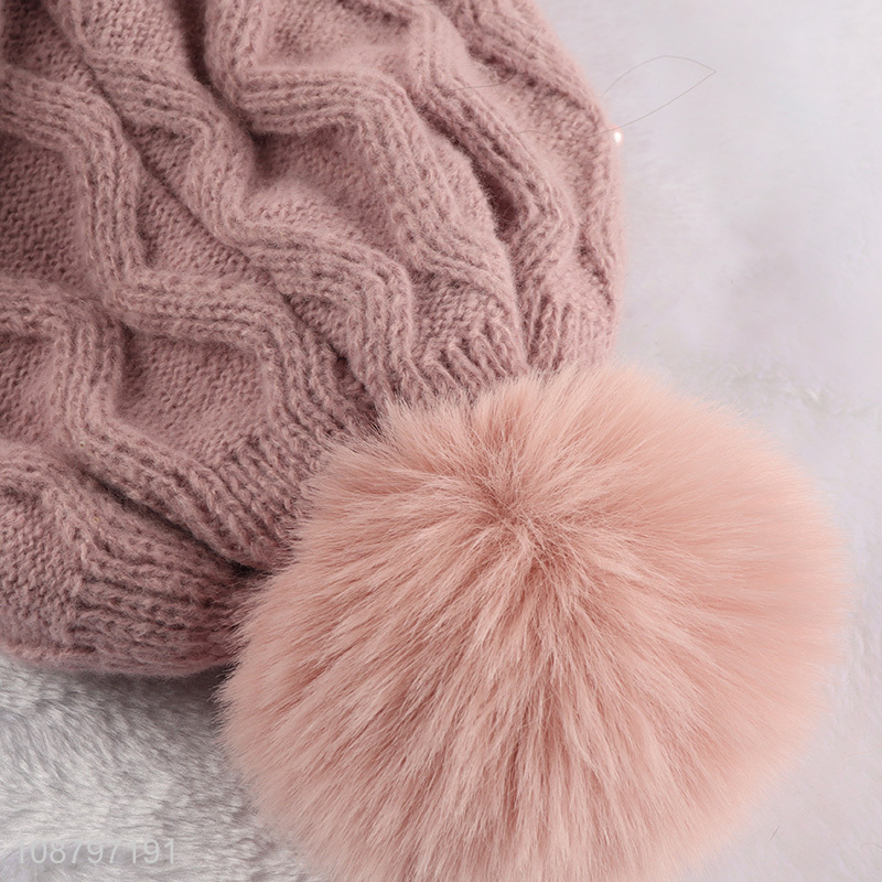 Hot selling women's winter cuffed beanies knit skull caps
