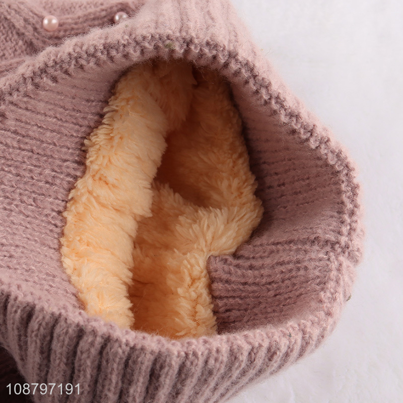 Hot selling women's winter cuffed beanies knit skull caps