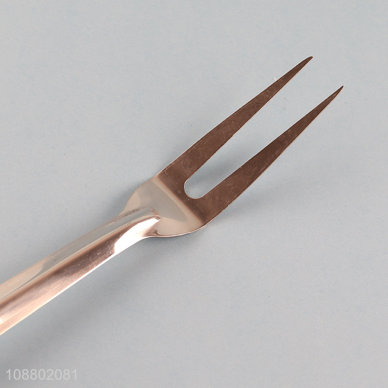 Wholesale imitation wood grain handle stainless steel meat fork