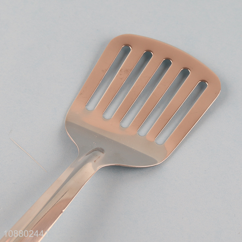 New arrival slotted spatula with imitation wood grain handle