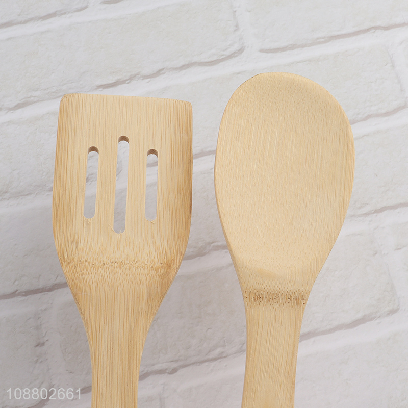 Online wholesale kitchen utensils bamboo cooking spatula set