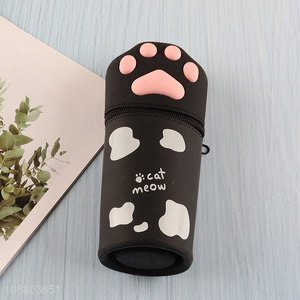 New product cute cat paw silicone pencil case for school