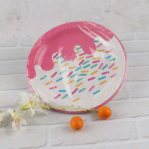 Popular products round 12pcs disposable plate dessert plate