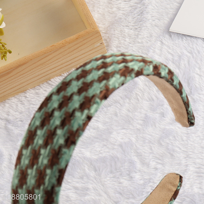 Hot selling winter wide fabric padded headband hair hoop