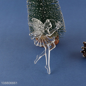 High quality clear acrylic angel pendants Christmas tree crystal ornaments