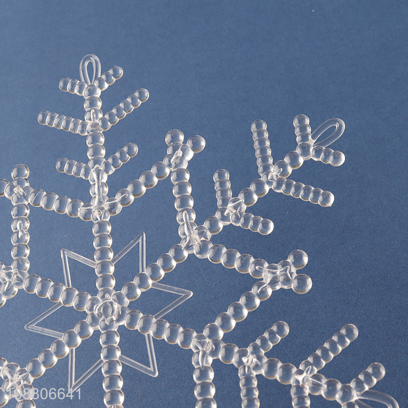 New product clear acrylic snowflake ornaments for winter Xmas tree decor